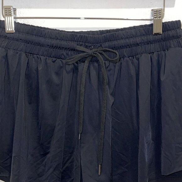 Trendy‎ Womens Drawstring Elastic Waist Flowy Athletic Shorts Black Size XL - Picture 2 of 8